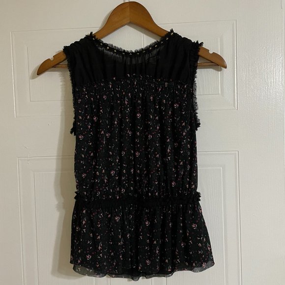 Juicy Couture Black Sheer Floral Blouse - Picture 4 of 7